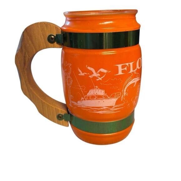 Fiestaware Other - Florida Orange Wood Handled Siesta Ware Mug